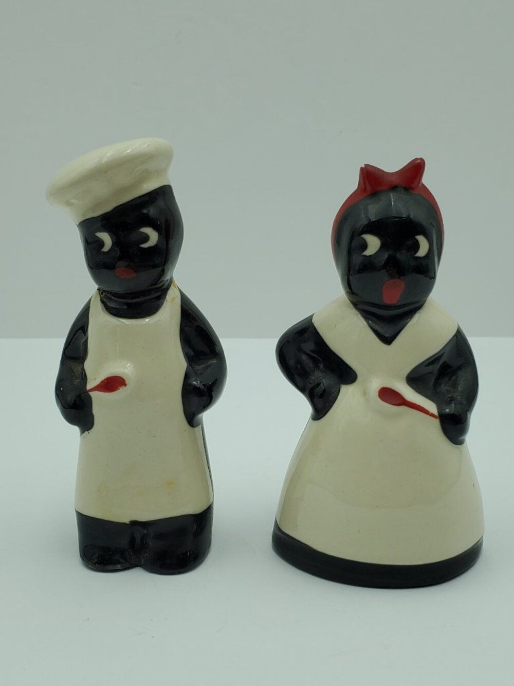 African American Chef & Maid Salt & Pepper Shakers Black Cooks Americana Shakers